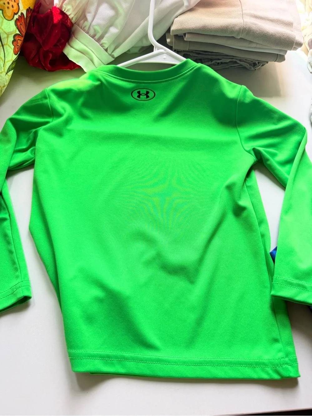 Under Armour Neon Green Long Sleeve Football Logo Tee